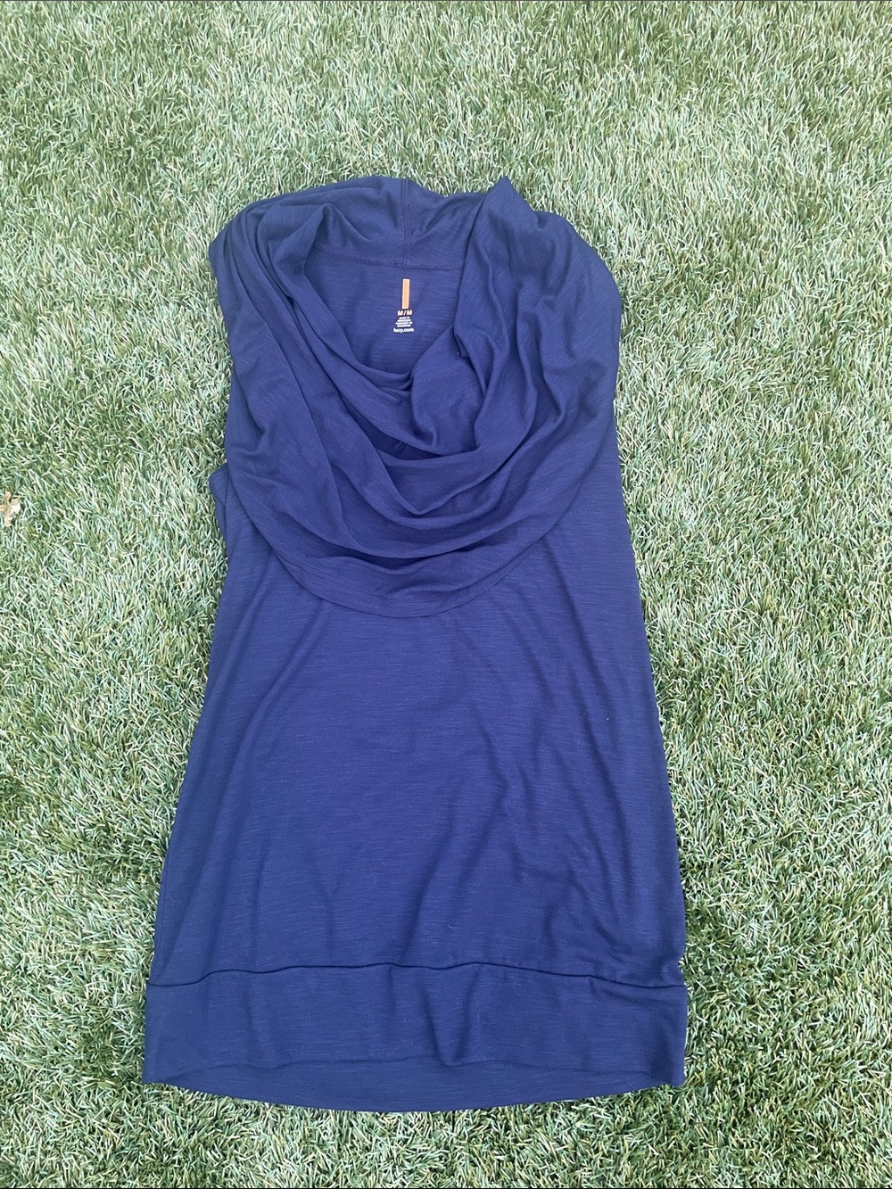 Lucy Navy Blue Cowl Neck Tank Top